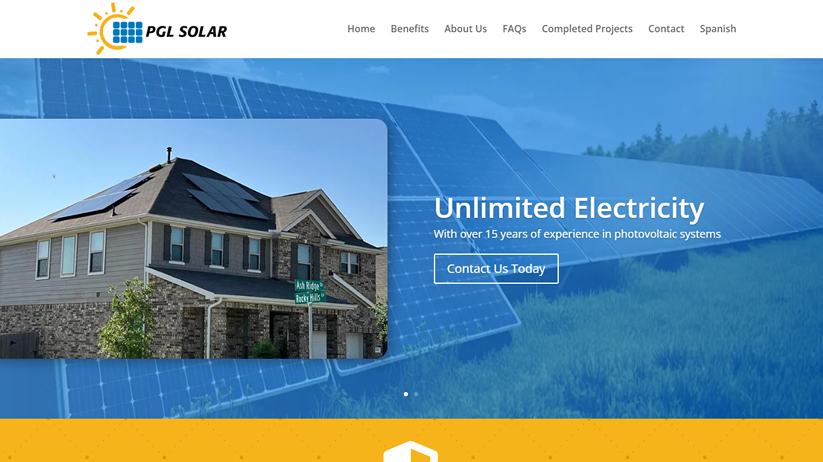 Desarrollo web para PGL Solar por Xperteam